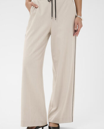 Sort Bukser Kaserena Beige Black Stripe Kaffe - Kaffe Jeans  - 5715752036317