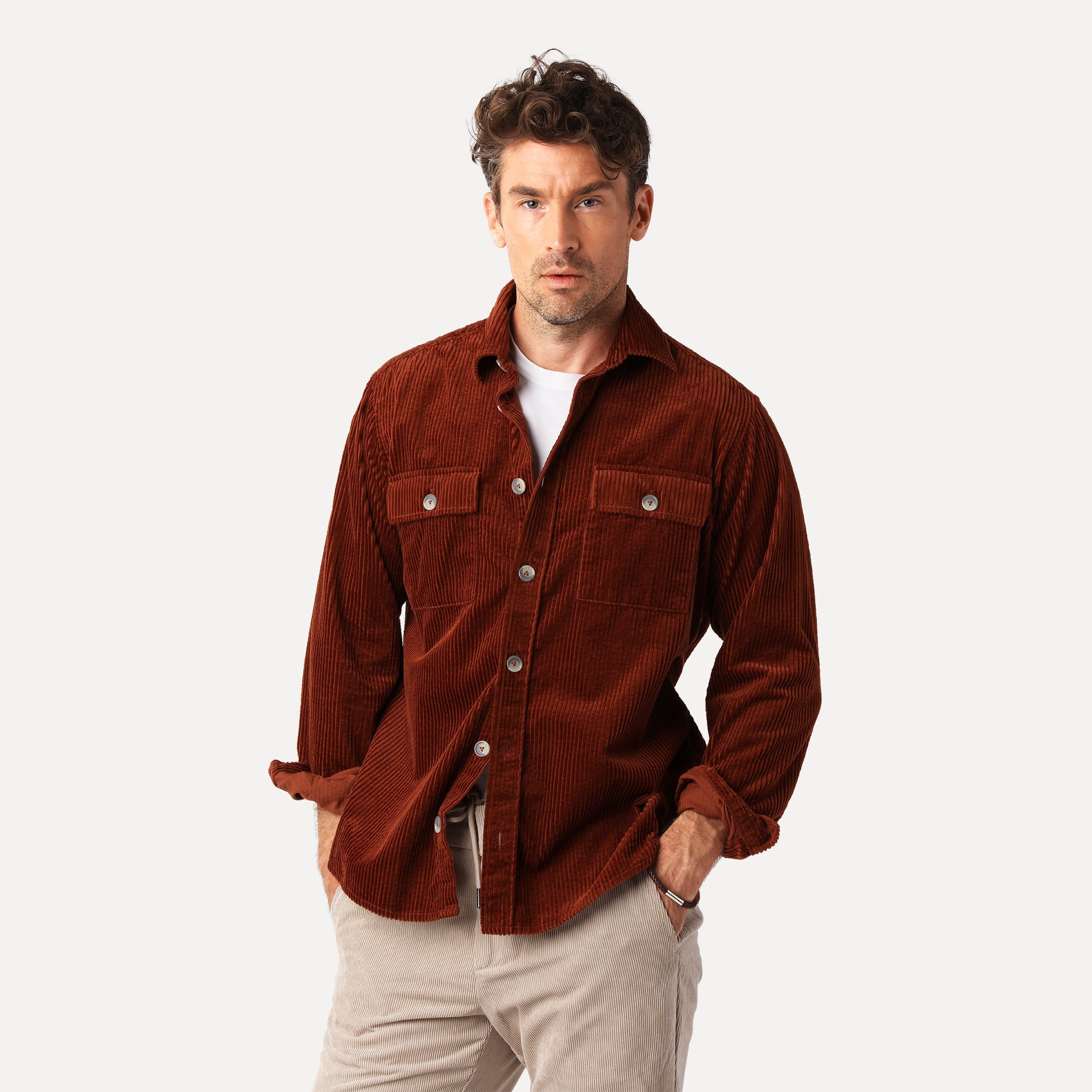 Brick Cord Shirt - Less Worries Shirt