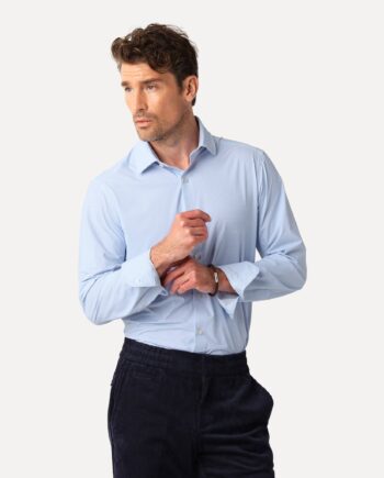 Light Blue Power Stretch Shirt - Less Worries Shirt