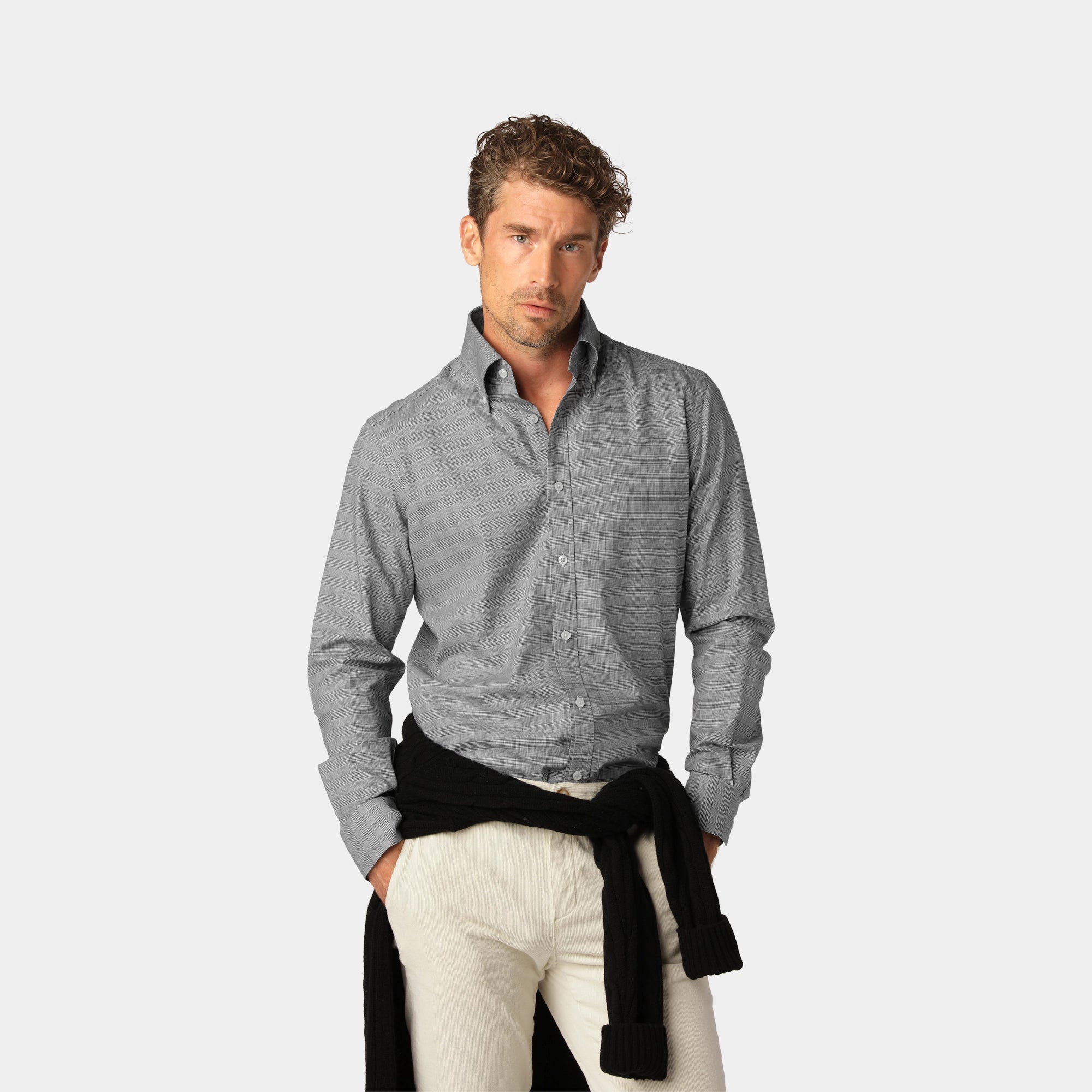 Grey Glencheck Skjorte - Less Worries Shirt