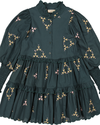 Marmar Dela Light Embroidery Dress Deep Forest Hearts - Marmar Jeans  - 9563376025935