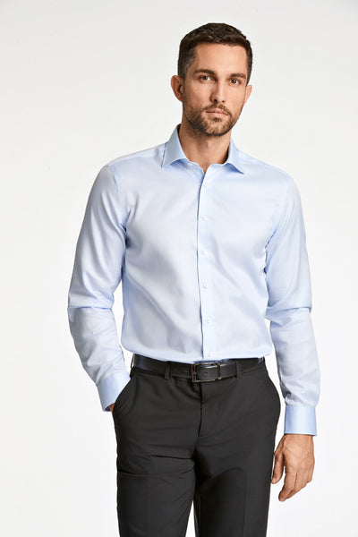 Light Blue Lindbergh 1927:twill Weave Shirt - Lindbergh Shirt - 5714396434664