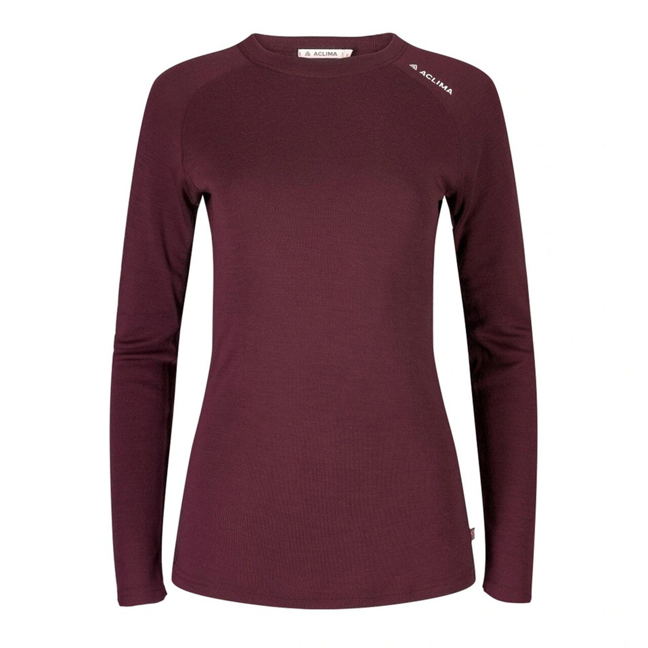 Lilla (FIG) Aclima Womens Warmwool Crew Neck Shirt Lilla Fig Large - Aclima Shirt  - 7034041130658