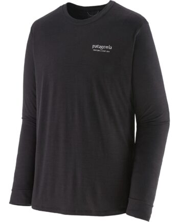 Sort Patagonia Mens Cap Cool Merino Blend Graphic Shirt Heritage Header: Black - Patagonia Shirt  - 194187927257