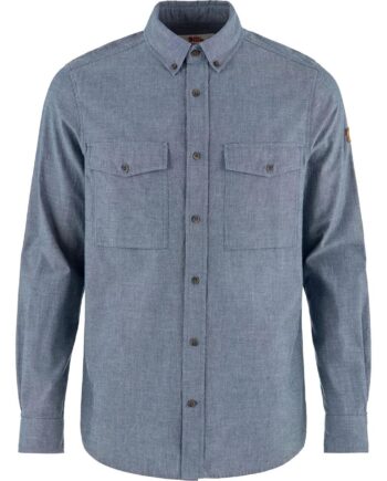 Blå (NAVY/560) Fjallraven Mens Vik Chambray Shirt Blå Navy 560 Small - Fjällräven Shirt  - 7323451191558