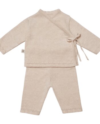 Hvid Huttelihut Lani Sæt Baby Bluse & Bukser Uld Off White - Huttelihut Jeans  - 8657946116431