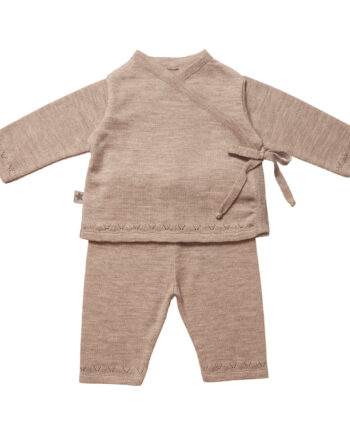Camel,  Mørkbei Huttelihut Lani Sæt Baby Bluse & Bukser Uld Camel - Huttelihut Jeans  - 8657948246351