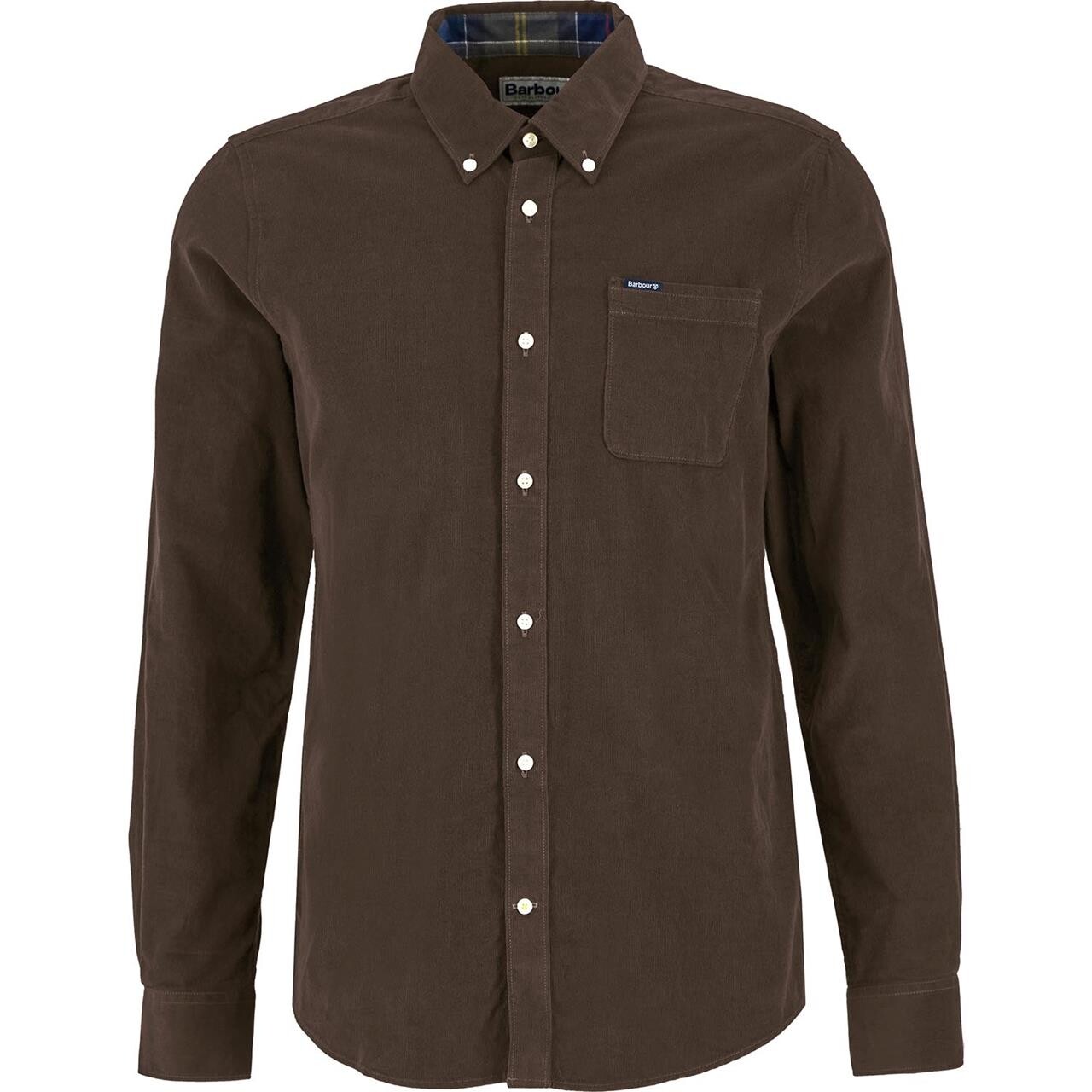 Brun (BROWN) Barbour Mens Ramsey Tailored Cord Shirt Brun Brown Medium - Barbour Shirt - 194972383183