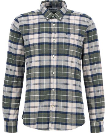 Grøn Barbour Mens Kyeloch Tailored Tartan Shirt Forest Mist Medium - Barbour Shirt  - 5020985185634