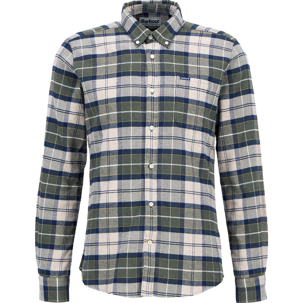 Grøn Barbour Mens Kyeloch Tailored Tartan Shirt Forest Mist Medium - Barbour Shirt - 5020985185634