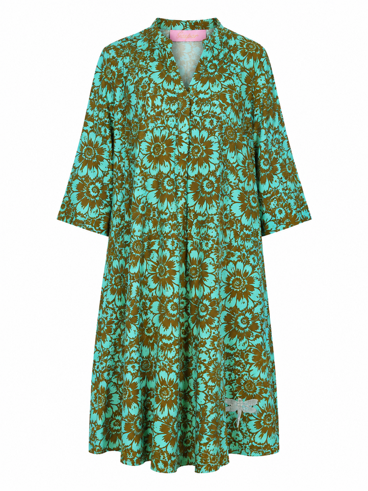 Kjole Mumbai Flower Aqua Gaspar - Gaspar Jeans - 5716026039195