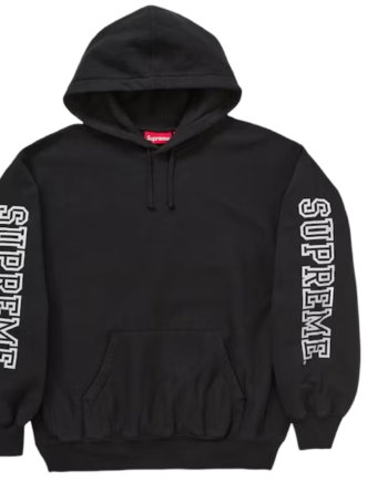 Sort Supreme Collegiate Sleeve Hooded Sweatee Shirt Black - Supreme Shirt  - None