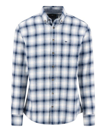 661 Ink Blue Fynch Hatton Shadow Check Shirt - Fynch Hatton Shirt  - 4068544689866