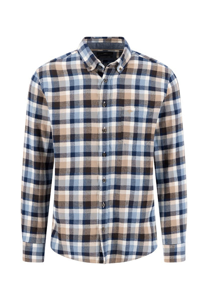 867 Dark Brown Fynch Hatton Flannel Check Shirt - Fynch Hatton Shirt - 4068544679171