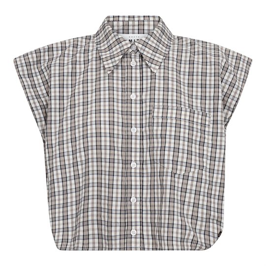 Hvid Haute Amiti Dinnie Mini Check Shirt Off White Beige - Shirt