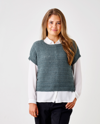 Grøn Shirt Mønsterstrik Strikkekit Patina - Kreamok Shirt