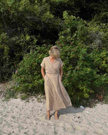 Beige Strandkjole Slå Sandfarvet Medium - Vinterbaderen Jeans