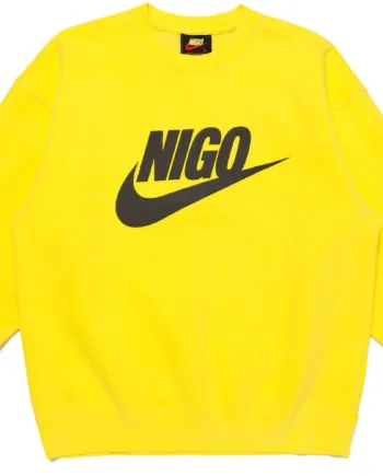 Gul Nike Nigo Nrg Fleece Crew Sweatee Shirt Yellow - Nike Shirt  - 00197598840924