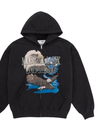 Sort Supreme Mm6 Maison Margiela Eagle Zip Hooded Sweatee Shirt Black - Supreme Shirt  - 0199310069699