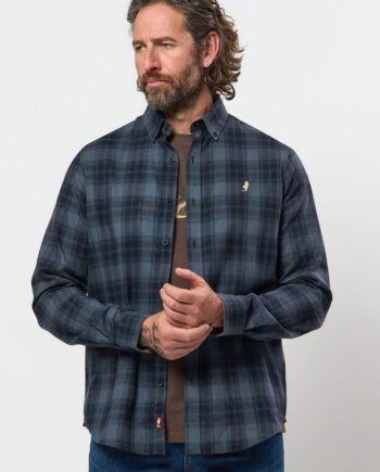 Mørkeblå Mcmio Flannel Reg Fit Shirt - Mcs Nordic Shirt  - 5715879128407