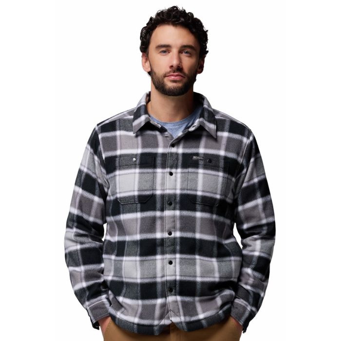 Sort Columbia Windward Shirt Jacket Black Trapper Windowpane - Columbia Shirt