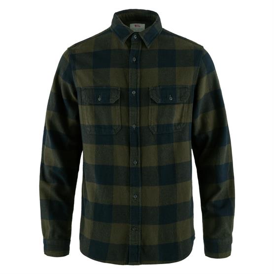 Fjallraven Vik Heavy Flannel Shirt Mens Deep Forest Dark Navy - Fjällräven Shirt - 7323451063190