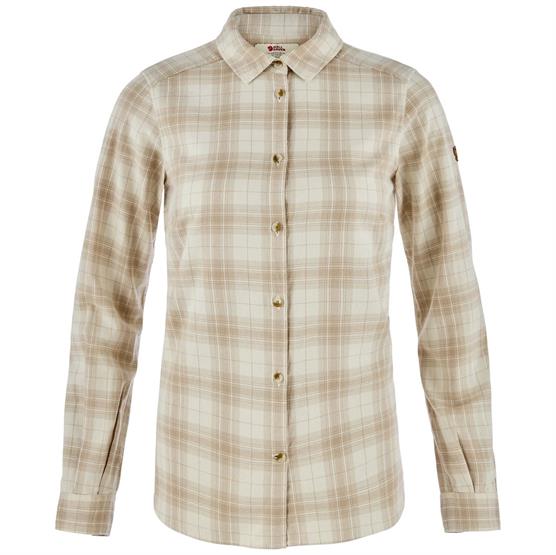 Hvid Fjallraven Vik Classic Flannel Shirt Womens Chalk White - Fjällräven Shirt - 7323451204012