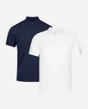 Hvid Danish Endurance Klassisk Polo Shirt Navy - Shirt  - 5713205036174