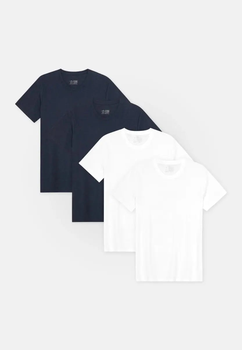 Hvid Danish Endurance Shirt Mørk Marineblå Modal økologisk Bomuld - Shirt - 5713205040607