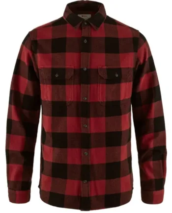 Sort Fjallraven Vik Heavy Flannel Shirt Herre Mænd Red Black Skjorter - Fjällräven Shirt  - 7323451063060