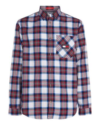 Hvid Tjm Relaxed Flannel Shirt - Tommy Jeans Jeans  - 8720642306293