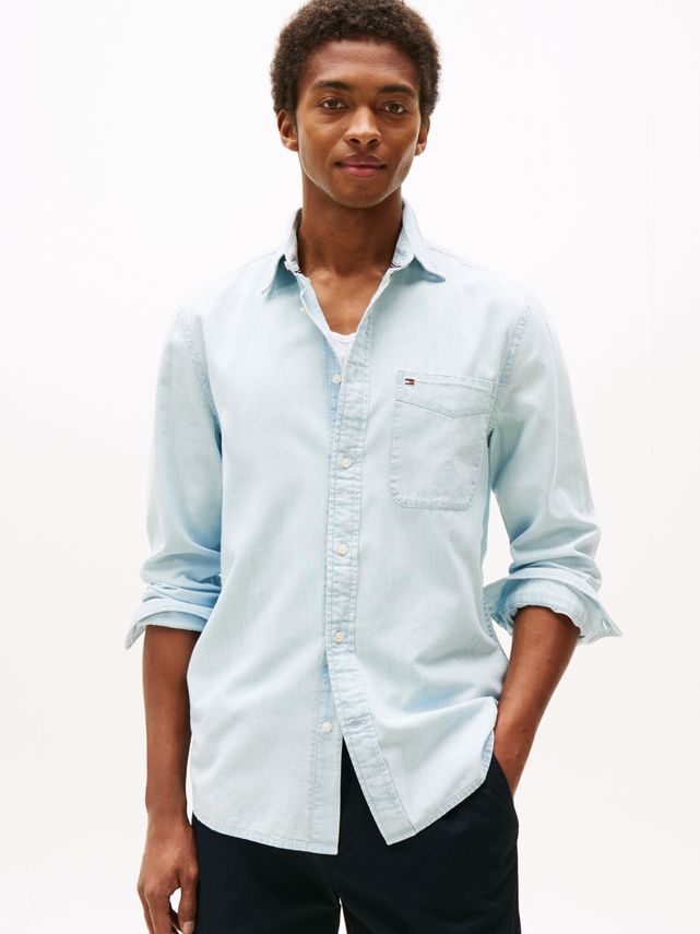 L Chambray Pocket Shirt - Tommy Hilfiger Shirt  - 8721186874507