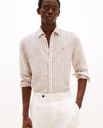 3XL Linen Essential Gingham Shirt - Tommy Hilfiger Shirt  - 8721106371734