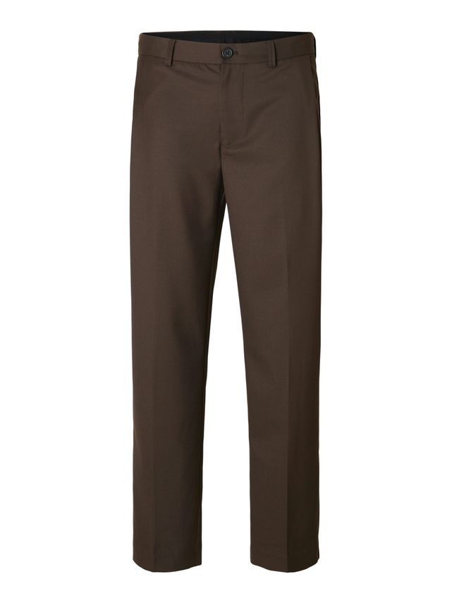Brun Slhregular Mike Wool Blend Pleat - Selected Jeans  - 5715732042437
