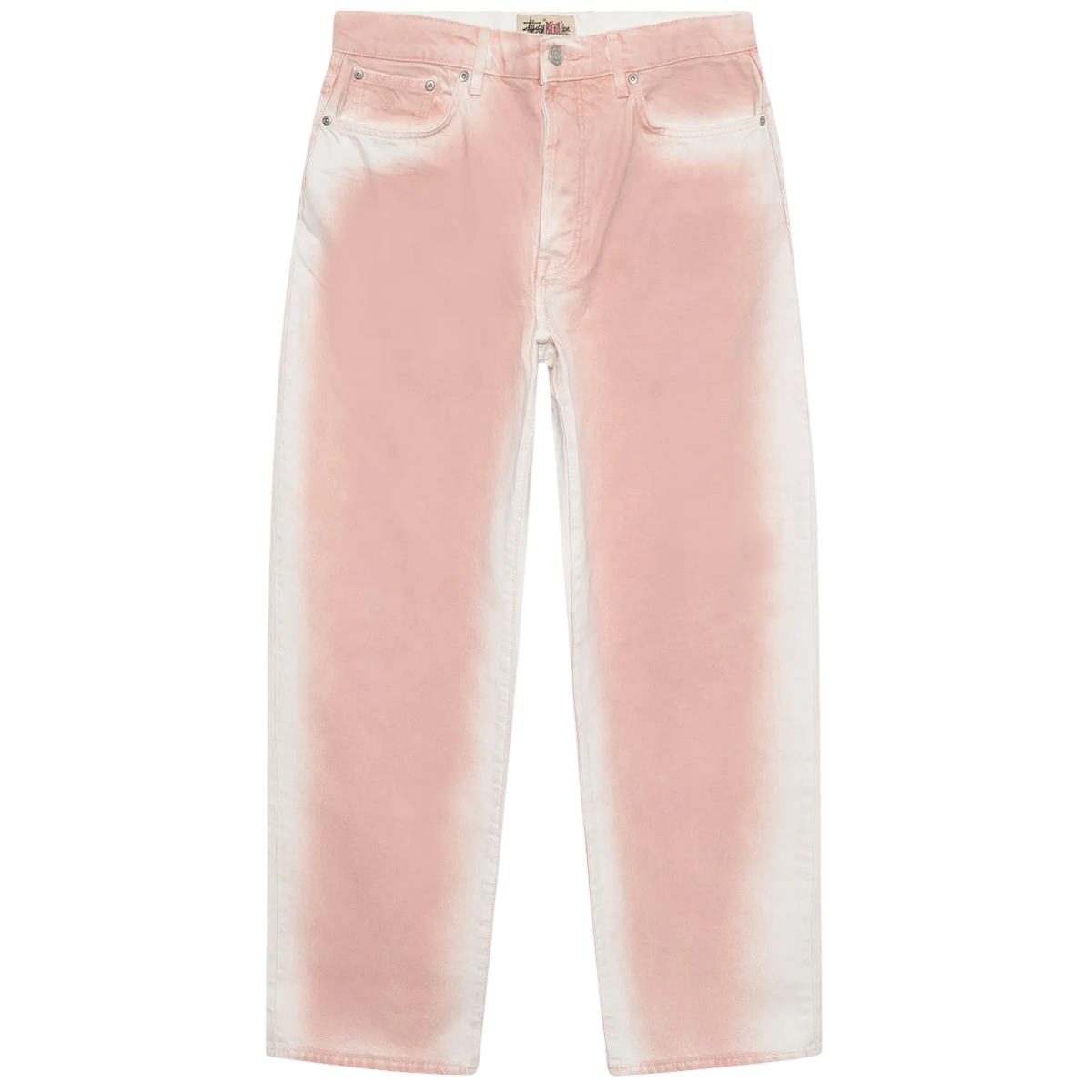 Pink Stussy Spray Dye Big Jeans Faded - Stussy Jeans - None