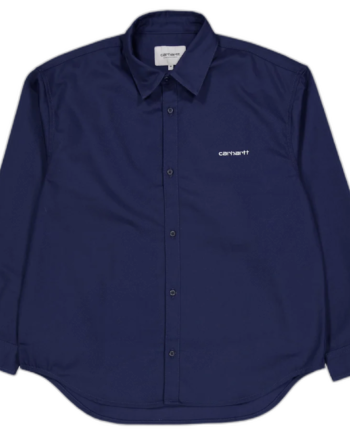 Hvid Carhartt Module Script Shirt Air Force Blue White - Carhartt Shirt  - None