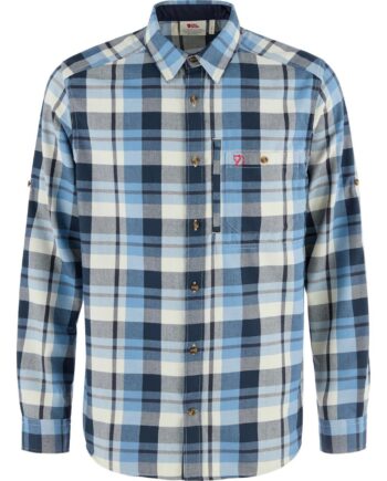 Hvid Fjallraven Mens Fjallglim Shirt Blå Dawn Blue Chalk White 543 113 Xxx Large - Fjällräven Shirt  - 7323451205811