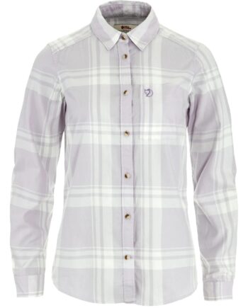 Hvid Fjallraven Womens Vik Lite Flannel Shirt Chalk White Laven Mist 113 452 Small - Fjällräven Shirt  - 7323451117213