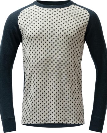 Hvid Devold Mens Signature Merino 230 Shirt Grå Rawwhite Ink Large - Devold Shirt  - 7028567703342