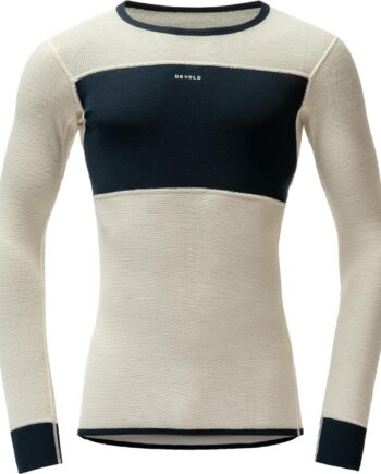 Hvid Devold Mens Wool Mesh 190 Shirt Ink Offwhite Large - Devold Shirt  - 7028567754665