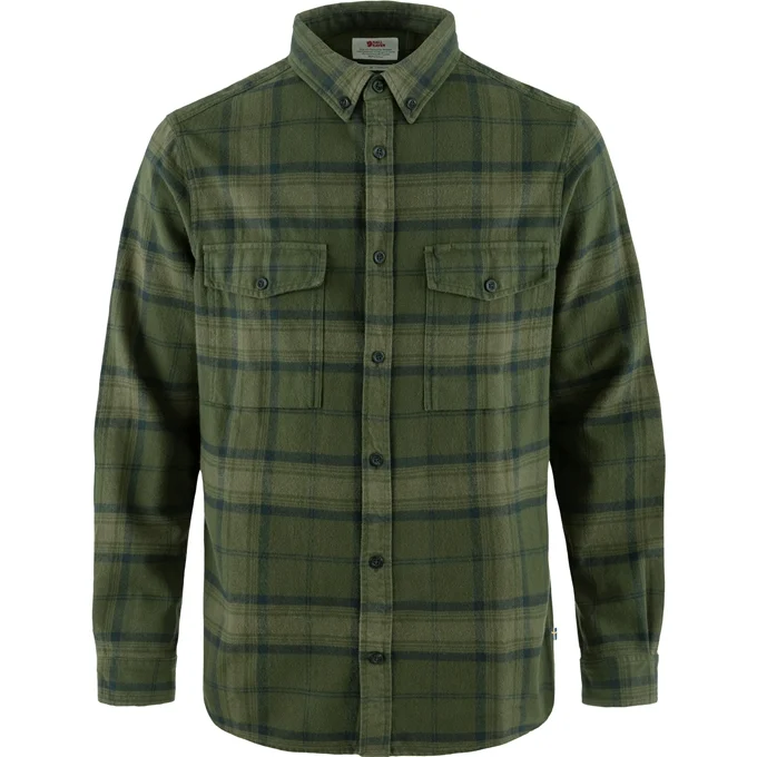 Grøn Fjallraven Vik Twill Shirt Deep Forest Green - Fjällräven Shirt  - 7323450899684