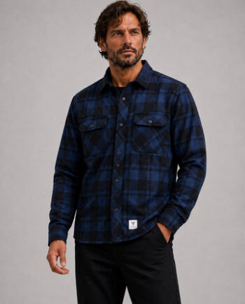 Sort Adrian Flannel Shirt Blue Black - Fat Moose Shirt  - 5715528361308