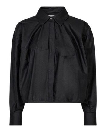 Sort Haute Amiti Sophie Din Coated Shirt Black - Shirt