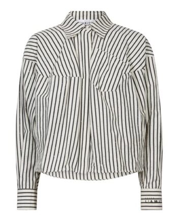 Sort Haute Amiti Sophie Mono Stripe Stone Shirt Offwhite Black Stripe - Shirt