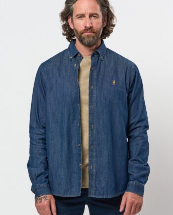 Dark Denim Mctim Reg Fit Shirt - Not Defined Shirt  - 5715524833953