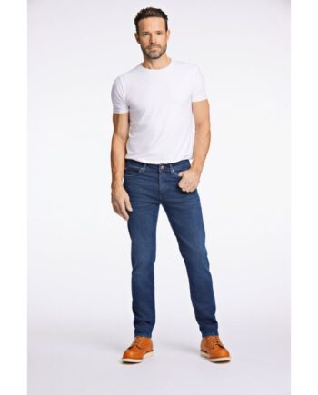 Blå Bison Tapered Fit Superflex Jeans Indigo Til Herre - Bison Jeans  - 5714397548087