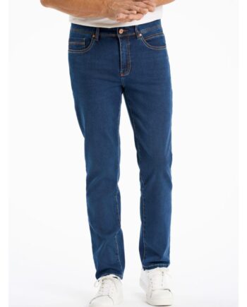 Blå Bison Tapered Fit Superflex Jeans Med Lommer Rain Blue Til Herre - Bison Jeans  - 5714399011466