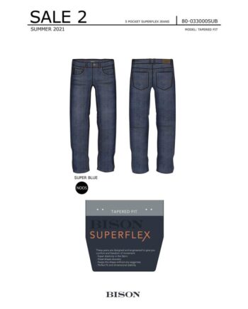 Blå Bison Tapered Fit Superflex Jeans Med Lommer Super Blue Til Herre - Bison Jeans  - 5714392363708