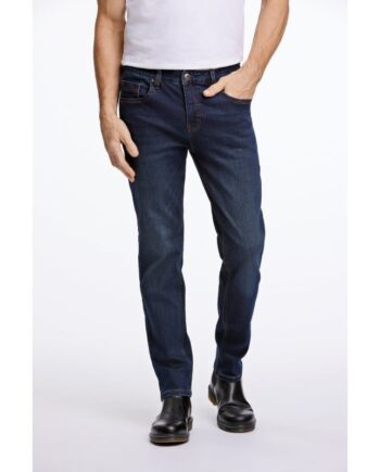 Blå Bison Tapered Fit Superflex Jeans Med Lommer Mørk Denim Dark Denim Til Herre - Bison Jeans  - 5714391444415