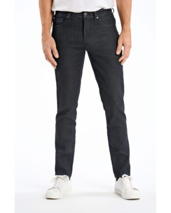 Blå Bison Tapered Fit Superflex Jeans Med Lommer Mørk Denim Dark Wash Til Herre - Bison Jeans  - 5715651499817